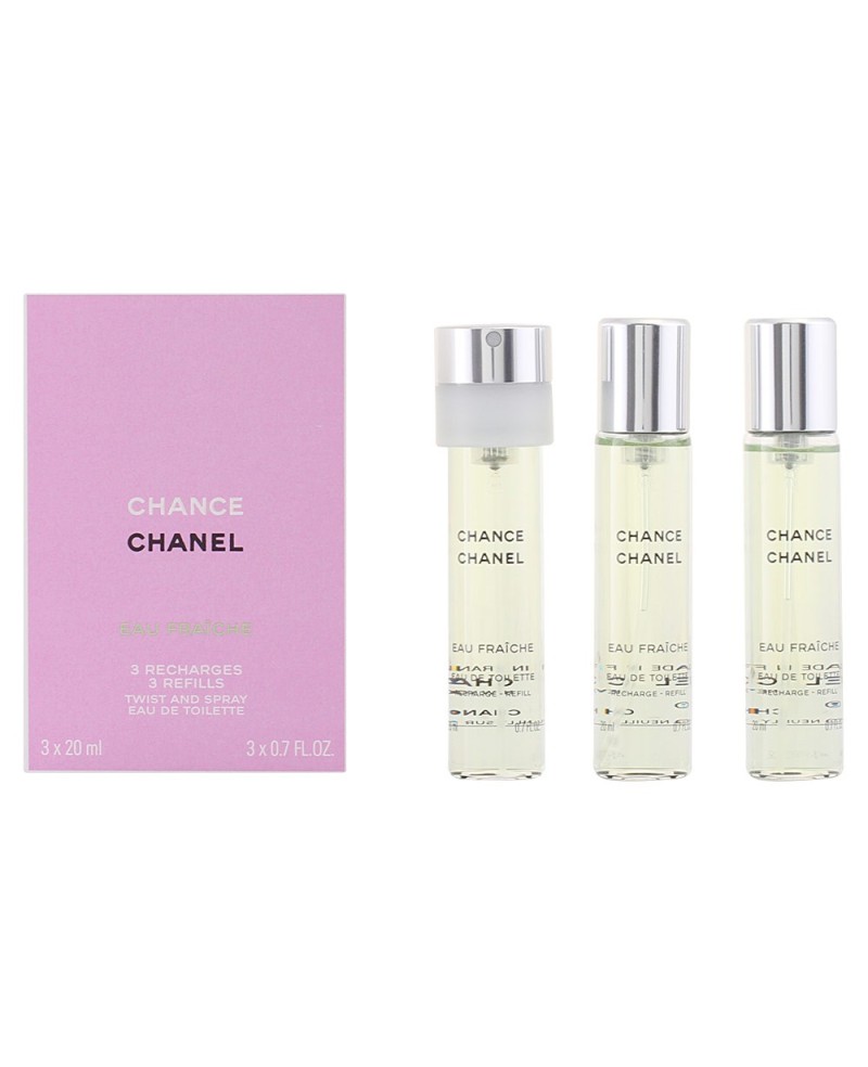 CHANEL - CHANCE EAU FRAÎCHE edt spray twist & spray 3 refills x 20 ml