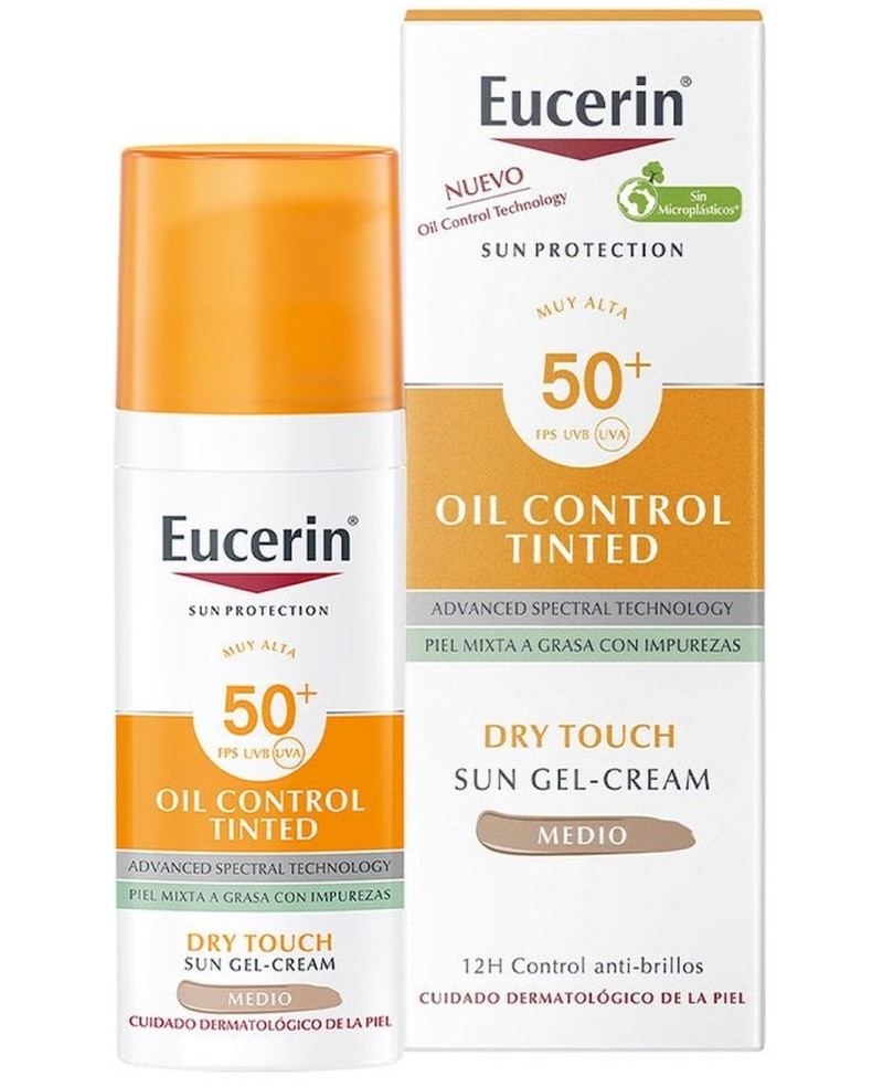 EUCERIN - SUN PROTECTION oil control dry touch SPF50+ tinted N. medium 50 ml