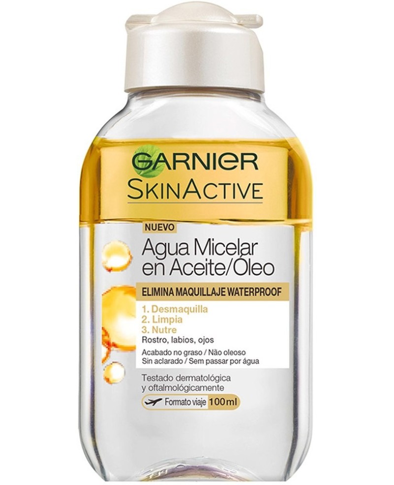 GARNIER - SKINACTIVE AGUA MICELAR aceite waterproof 100 ml