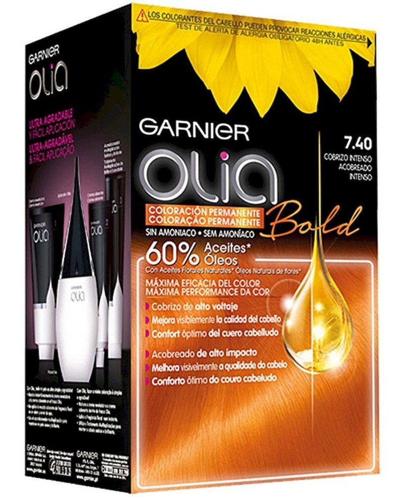 GARNIER - OLIA coloración permanente N. 7,40-cobrizo intenso