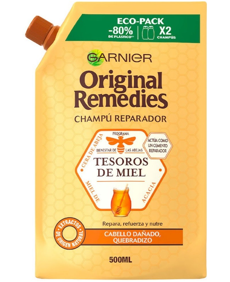 GARNIER - ORIGINAL REMEDIES champú tesoros de miel 500 ml