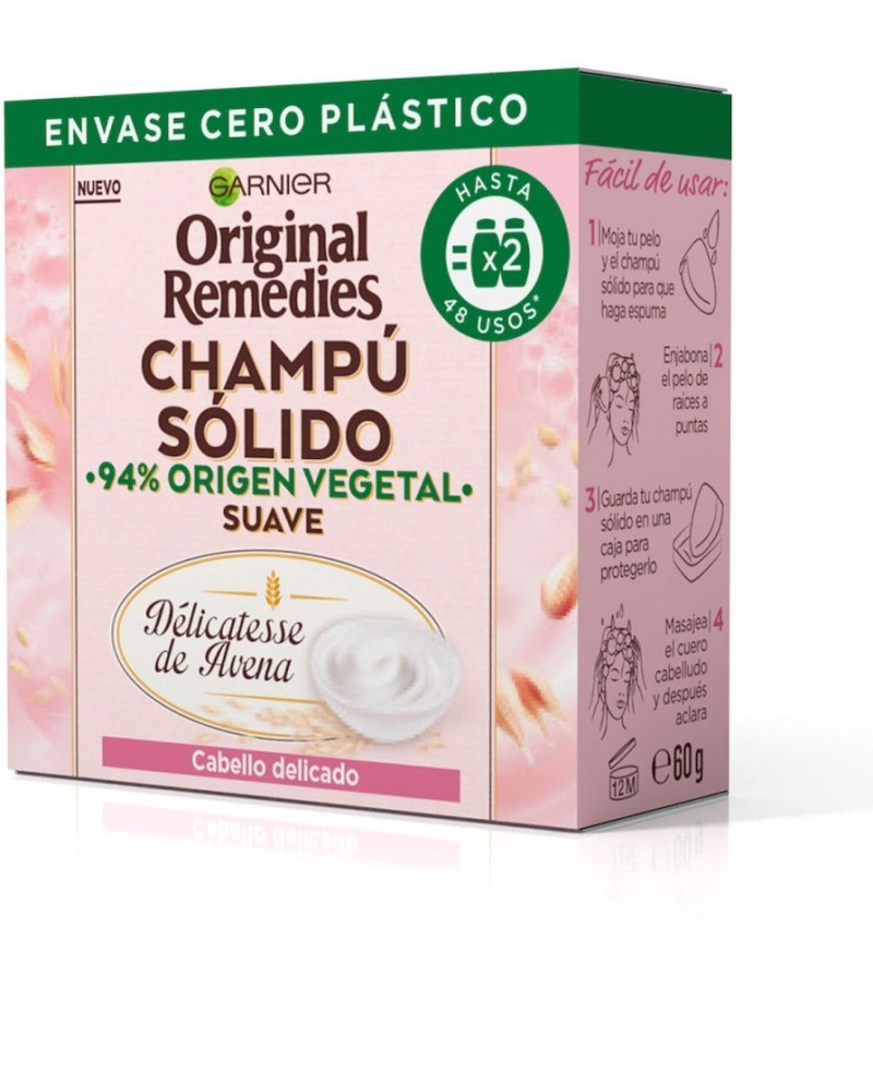 GARNIER - ORIGINAL REMEDIES champú sólido suave calmante 60 gr