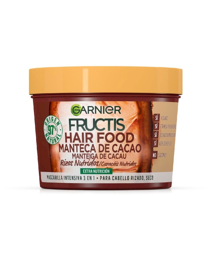 GARNIER - FRUCTIS HAIR FOOD manteca de cacao mascarilla rizos nutridos 390 ml