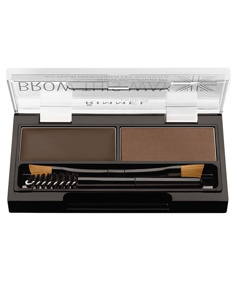 RIMMEL LONDON - BROW THIS WAY eyebrow sculpting kit N. 003 -dark brown