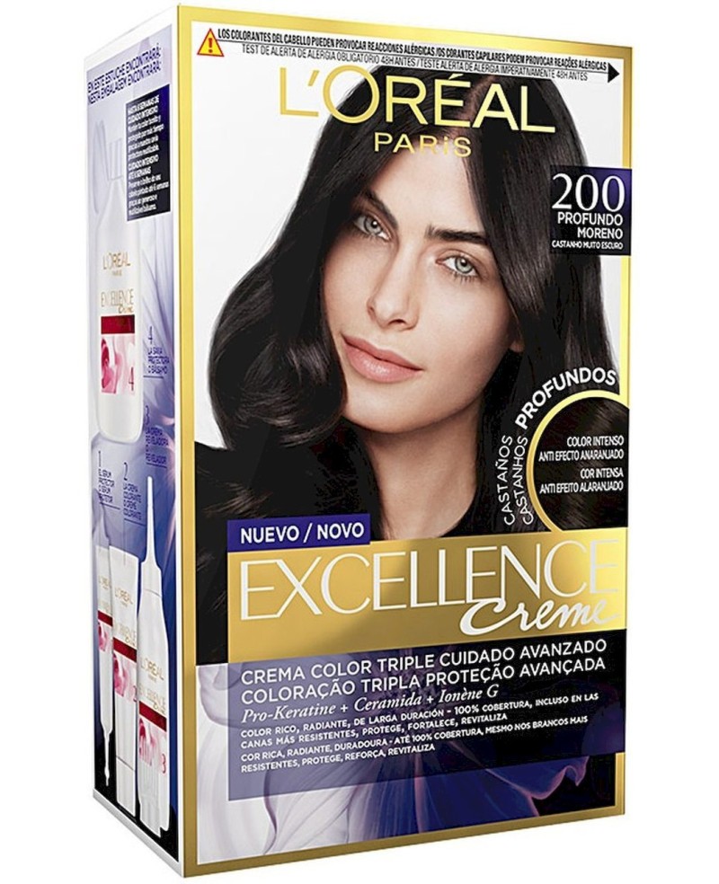 L'ORÉAL PARIS - EXCELLENCE BRUNETTE tinte N. 200-true darkest brown 192 ml