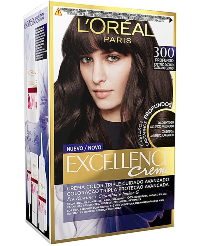 L'ORÉAL PARIS - EXCELLENCE BRUNETTE tinte N. 300-true dark brown 192 ml