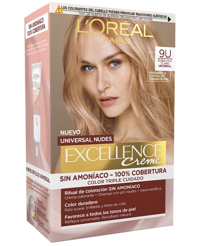 L'ORÉAL PARIS - EXCELLENCE creme universal nudes tinte N. 9u-very light blonde 5 u