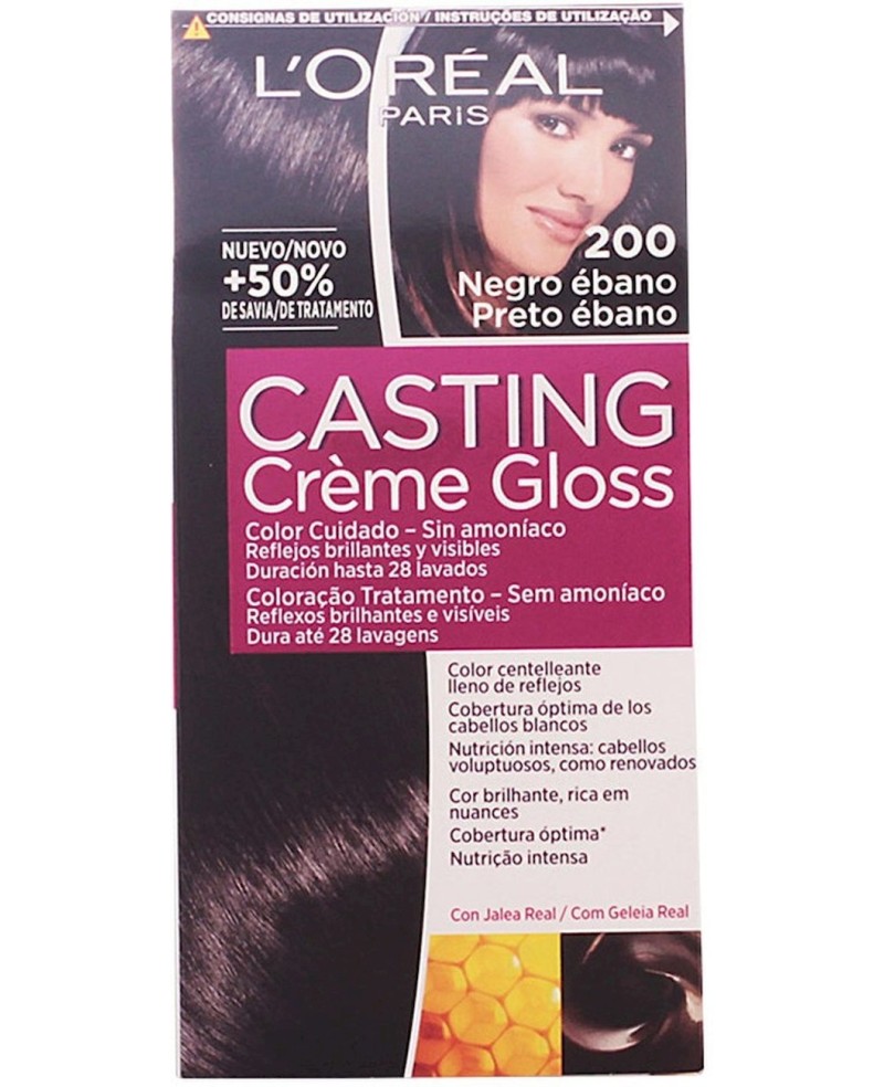 L'ORÉAL PARIS - CASTING CREME GLOSS N. 200-negro ébano 180 ml