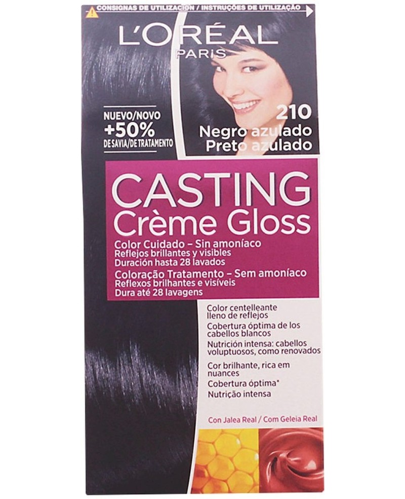 L'ORÉAL PARIS - CASTING CREME GLOSS N. 210-negro azulado 180 ml