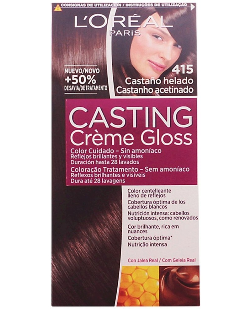 L'ORÉAL PARIS - CASTING CREME GLOSS N. 415-castaño helado 180 ml