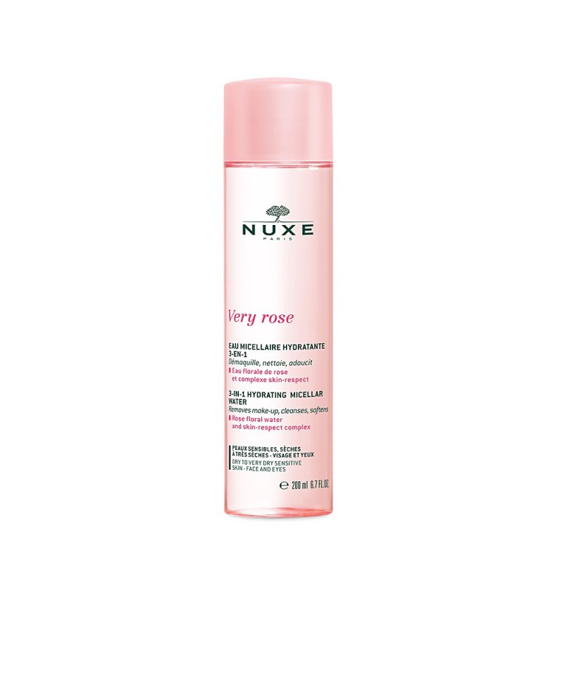 NUXE - VERY ROSE agua micelar calmante 3 en 1 - pieles secas a muy secas  200 ml