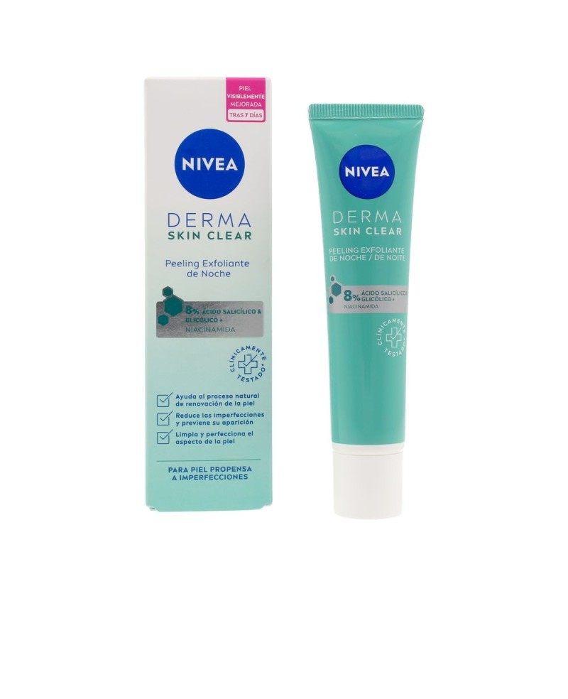 NIVEA - DERMA SKIN CLEAR peeling exfoliante facial noche 40 ml